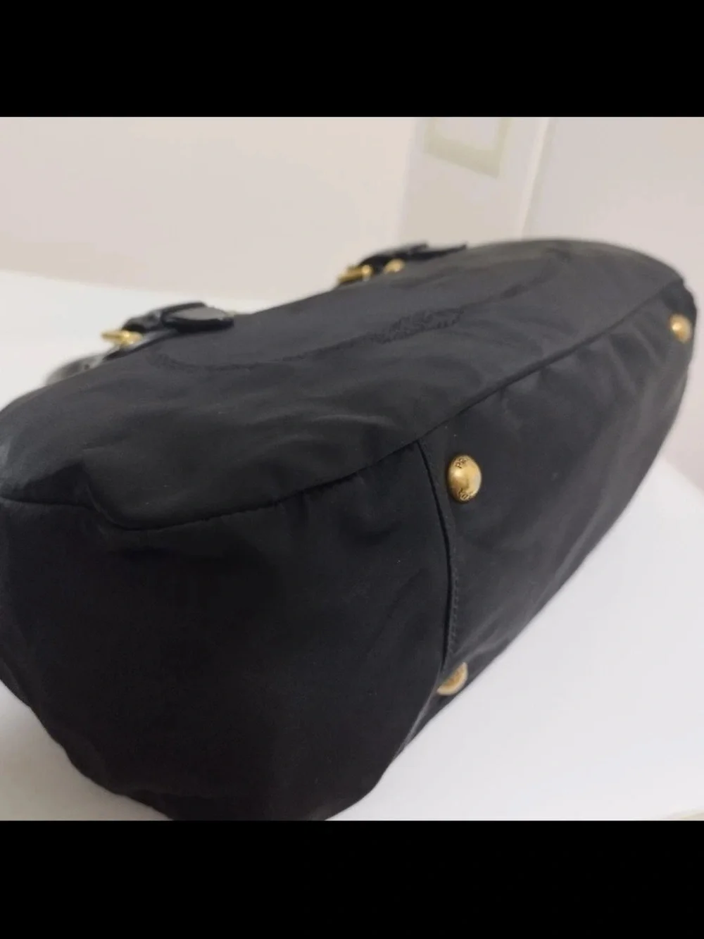 Prada Black Nylon Tote with Leather Accents